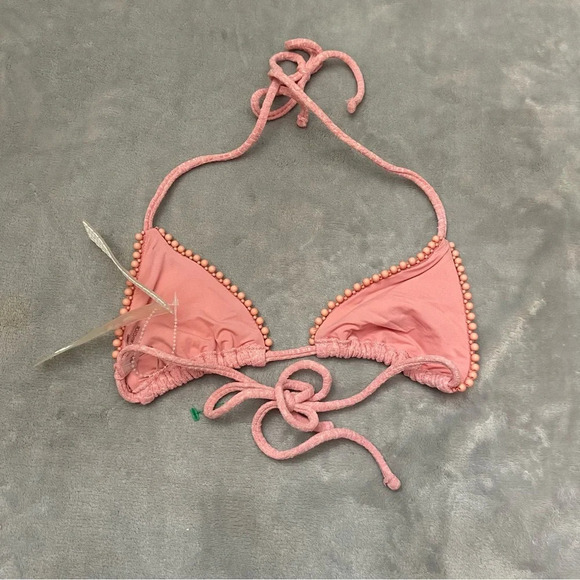 New! Free People Devon Windsor Pink Tweed Drew Bikini Top - 27273 - Picture 3 of 8